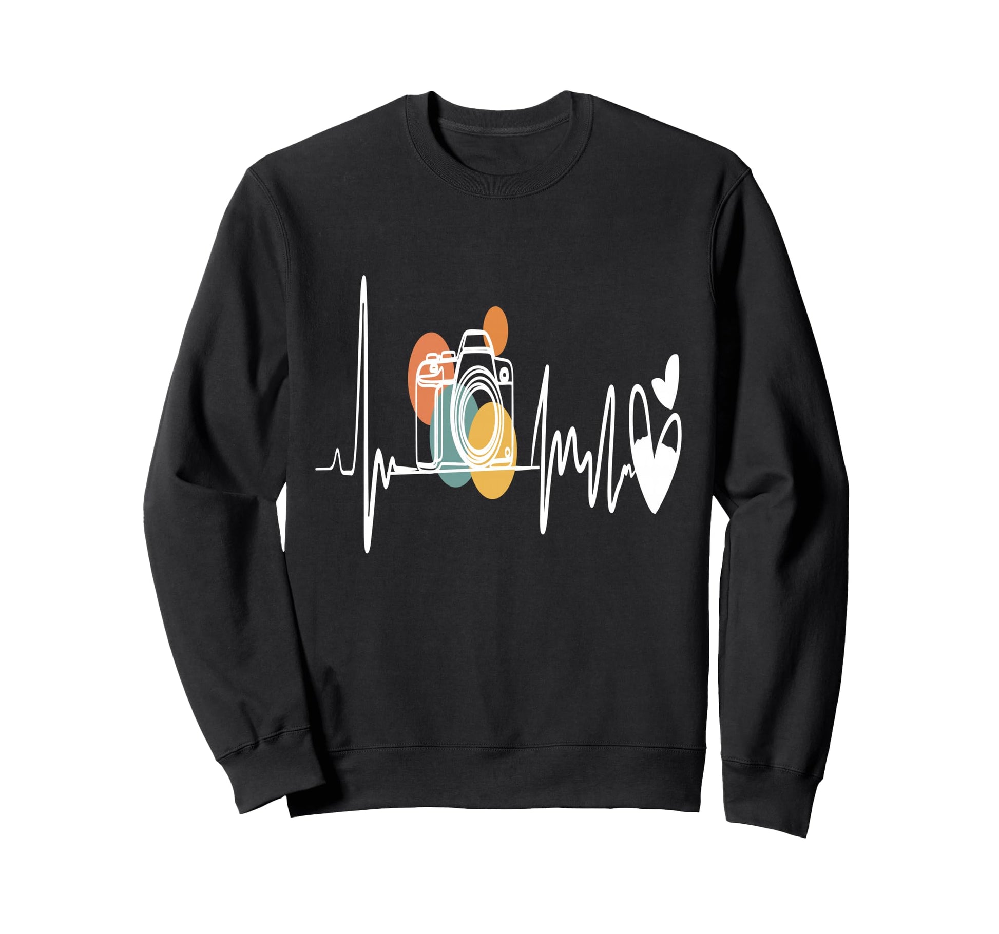 Womens Funny Camera Heartbeat Sweatshirt - Casual Everyday Wear Unisex - T-Shirt, Sweatshirt, Hoodie