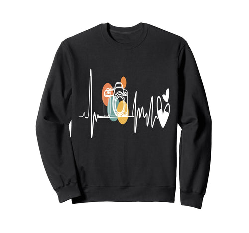Womens Funny Camera Heartbeat Sweatshirt - Casual Everyday Wear Unisex - T-Shirt, Sweatshirt, Hoodie