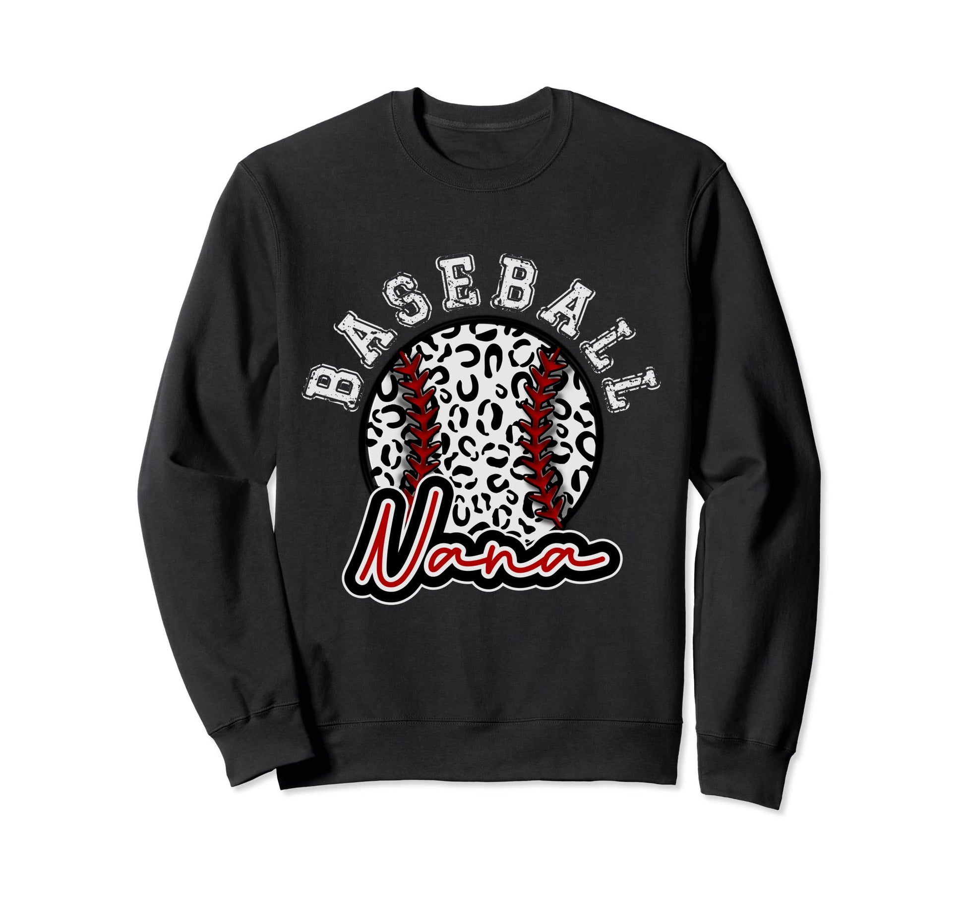 Leopard Cheetah Baseball Nana Womens Sweatshirt - Graphic Print Unisex - T-Shirt, Sweatshirt, Hoodie