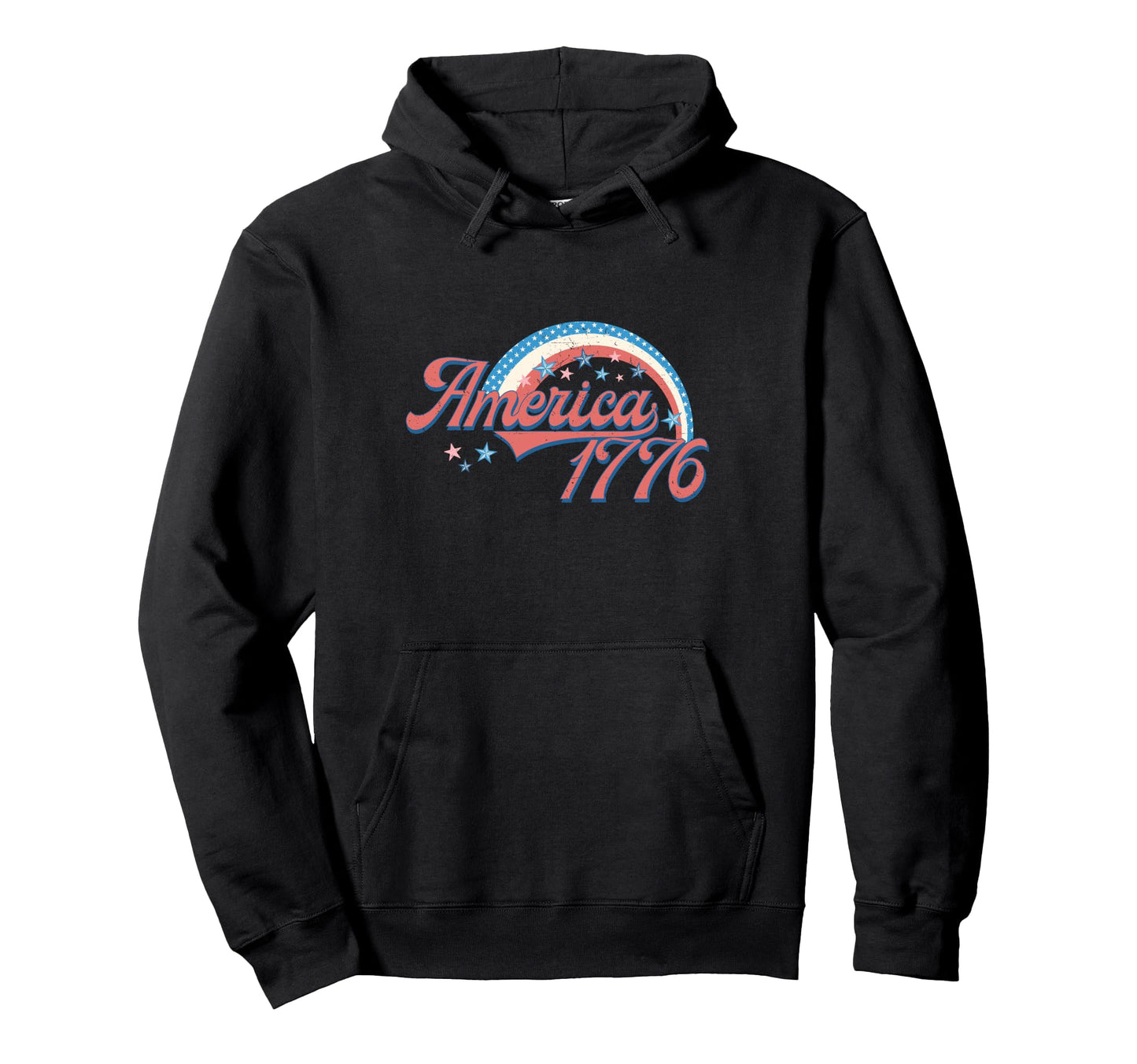 America 1776 Rainbow Stars Usa 4Th Hoodie - Aesthetic Graphic for Adults - T-Shirt, Sweatshirt, Hoodie
