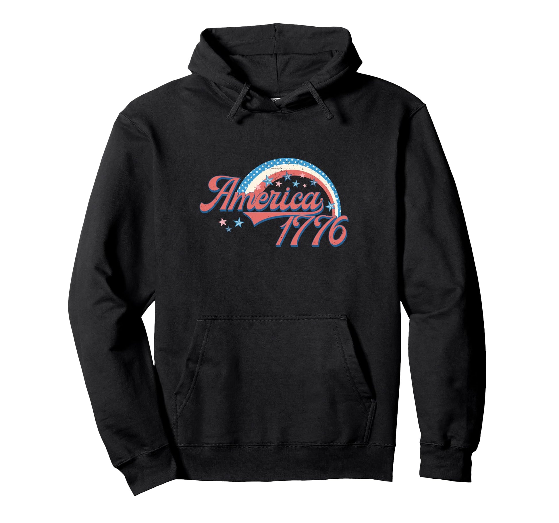 America 1776 Rainbow Stars Usa 4Th Hoodie - Aesthetic Graphic for Adults - T-Shirt, Sweatshirt, Hoodie