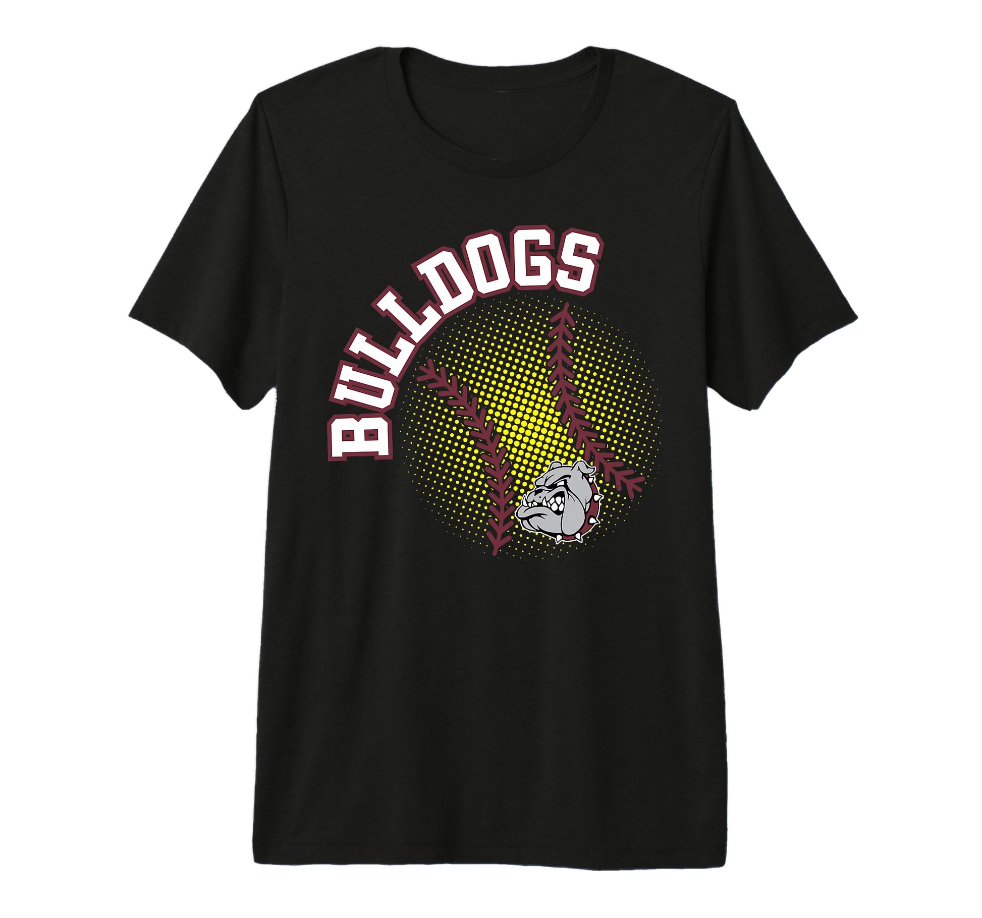 Bulldogs Softball Mom Game Day Maroon T-Shirt - Trendy Graphic Men Women - T-Shirt, Sweatshirt, Hoodie