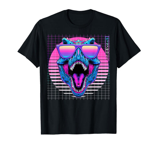 T Rex Sunglasses Dinosaur Vaporwave T-Shirt - Novelty Apparel Unisex - T-Shirt, Sweatshirt, Hoodie
