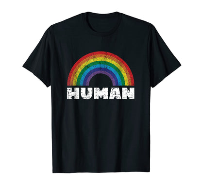 Human Rainbow Pride Lgbtq T-Shirt - Custom Art Print Unisex - T-Shirt, Sweatshirt, Hoodie