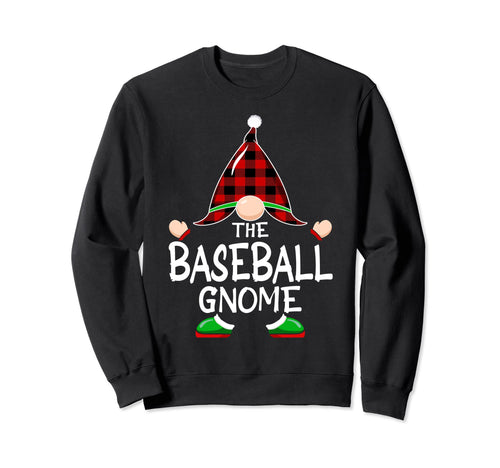 Gnomes Red Plaid Pajama Baseball Gnome Sweatshirt - Unique Graphic Unisex - T-Shirt, Sweatshirt, Hoodie