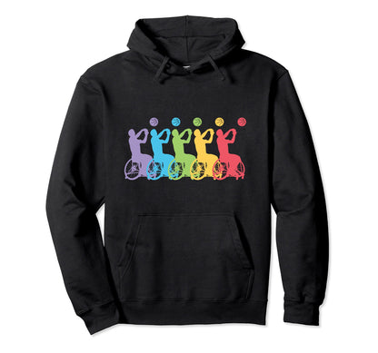 Rising Rainbow Wheelchair Basketball Hoodie - Aesthetic Graphic Unisex - T-Shirt, Sweatshirt, Hoodie