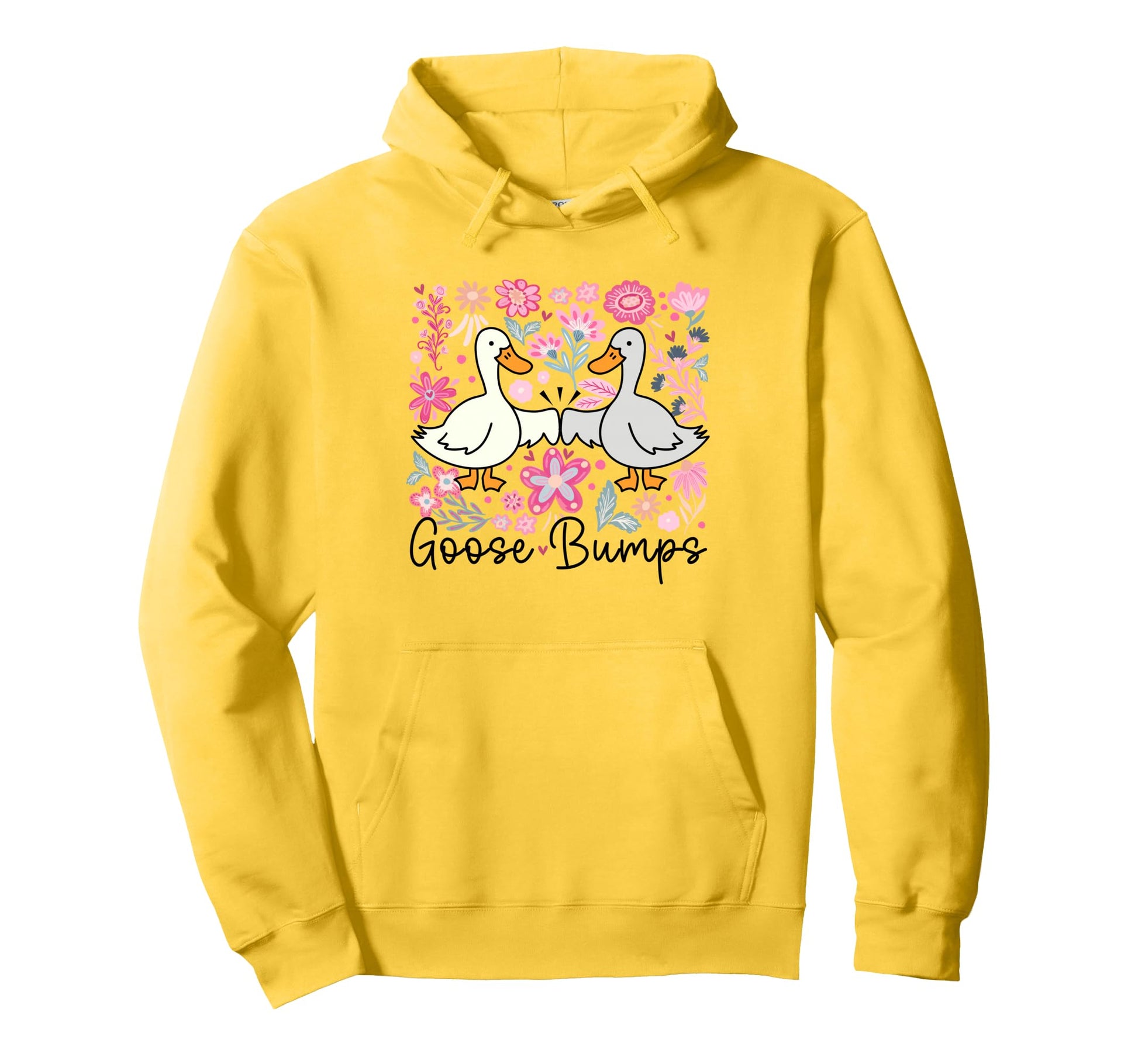 Goose Bump Boho Floral Silly Goose Hoodie - Casual Everyday Wear Unisex - T-Shirt, Sweatshirt, Hoodie