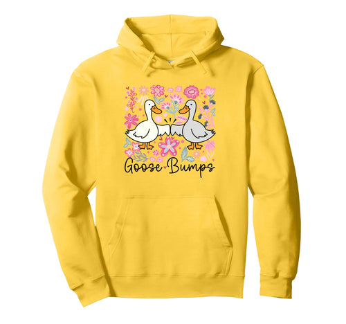Goose Bump Boho Floral Silly Goose Hoodie - Casual Everyday Wear Unisex - T-Shirt, Sweatshirt, Hoodie