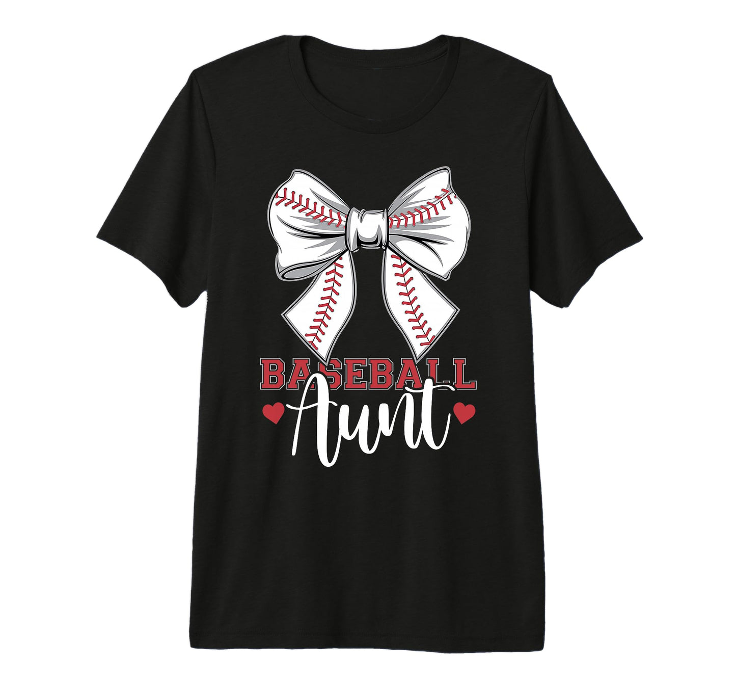 Baseball Aunt Coquette Bow Sport Lover T-Shirt - Fun Novelty Design Unisex - T-Shirt, Sweatshirt, Hoodie