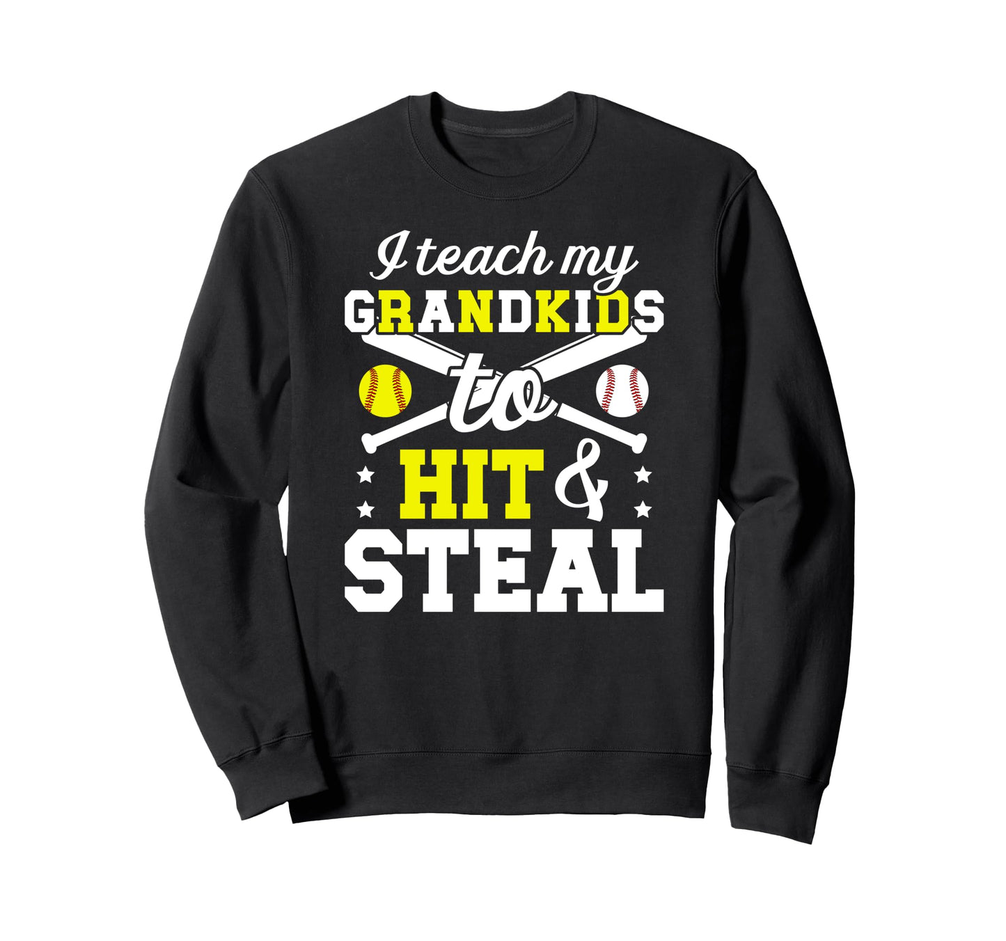 Baseball Softball Grandpa Funny Sweatshirt - Custom Art Print Men Women - T-Shirt, Sweatshirt, Hoodie