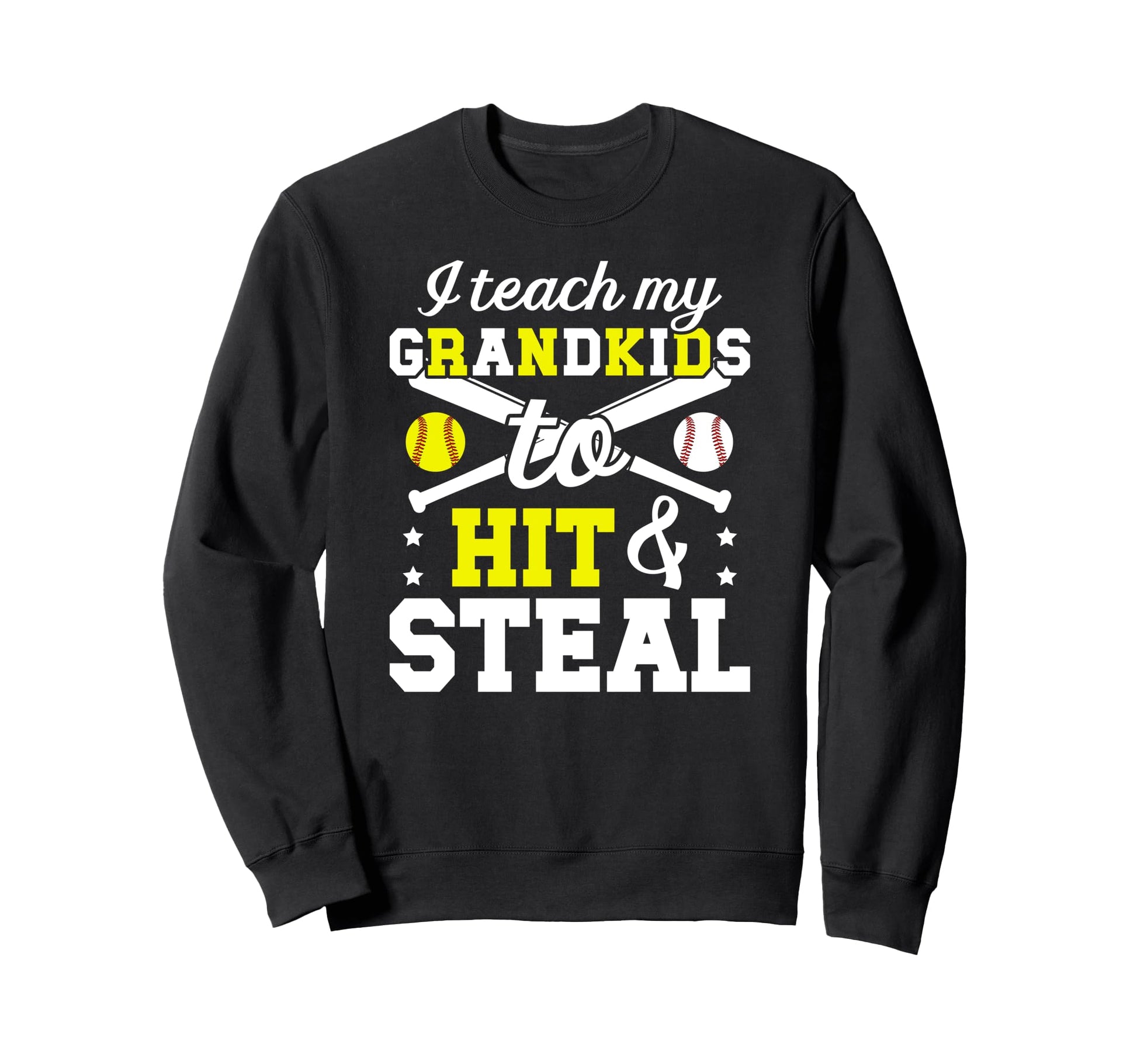 Baseball Softball Grandpa Funny Sweatshirt - Custom Art Print Men Women - T-Shirt, Sweatshirt, Hoodie