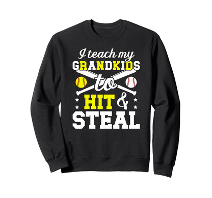 Baseball Softball Grandpa Funny Sweatshirt - Custom Art Print Men Women - T-Shirt, Sweatshirt, Hoodie