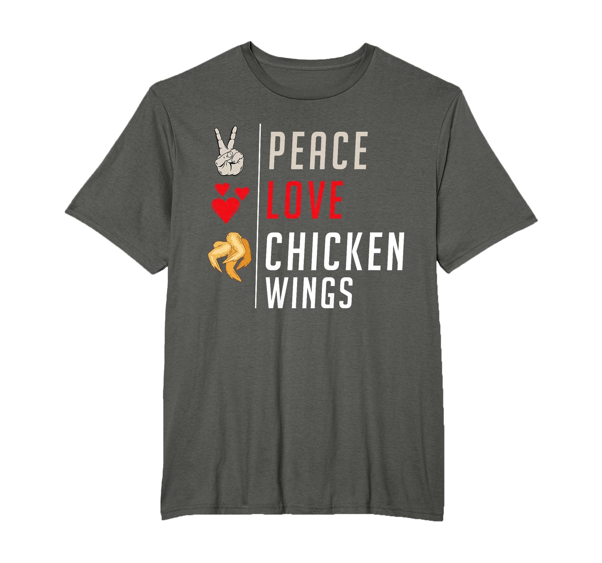 Peace Love Chicken Wings T-Shirt - Custom Art Print Men Women - T-Shirt, Sweatshirt, Hoodie