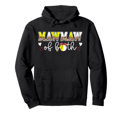 Mawmaw Both Leopard Softball Baseball Hoodie - Novelty Apparel Unisex - T-Shirt, Sweatshirt, Hoodie