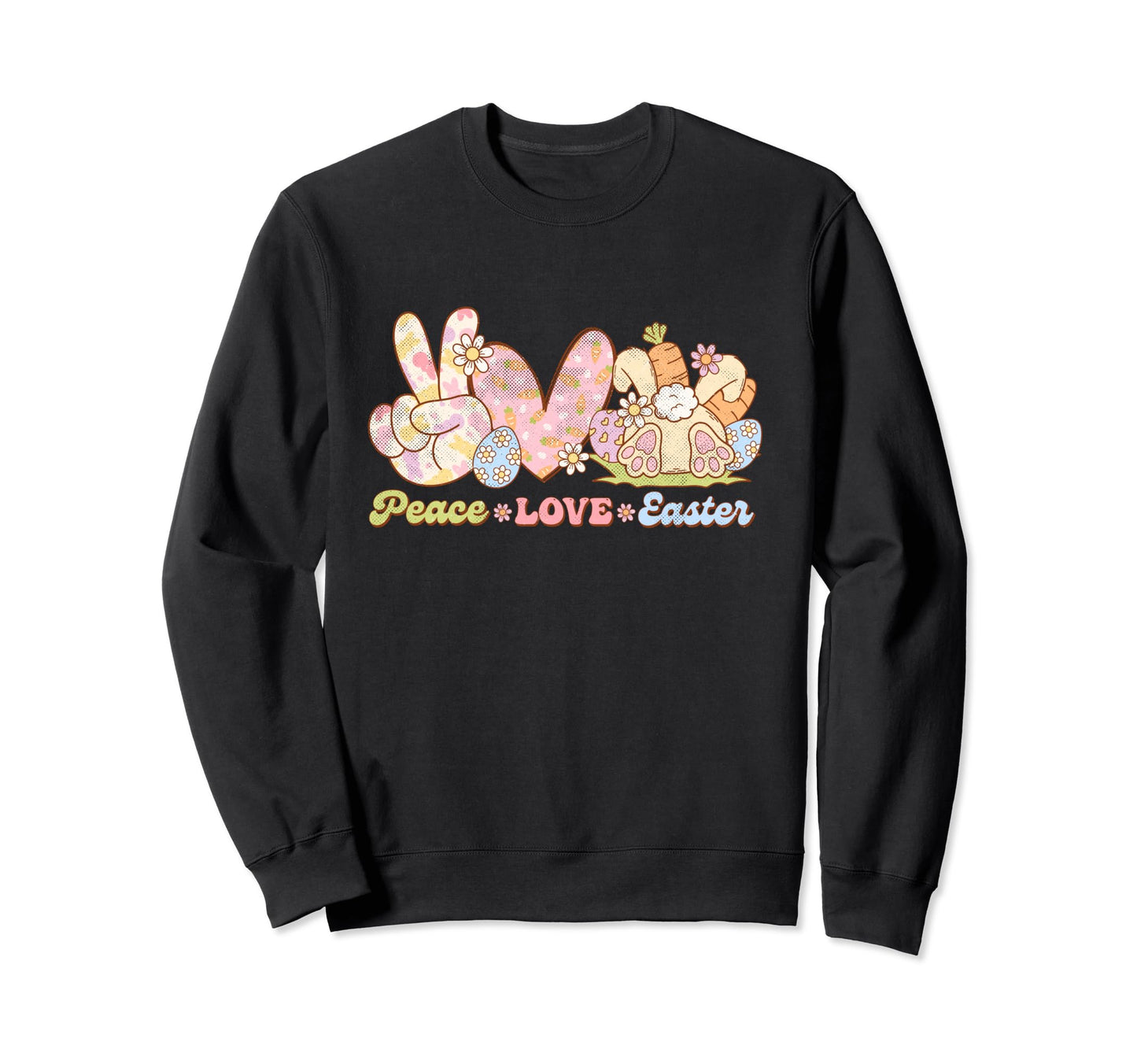 Peace Love Easter Sweatshirt - Casual Everyday Wear for Adults - T-Shirt, Sweatshirt, Hoodie