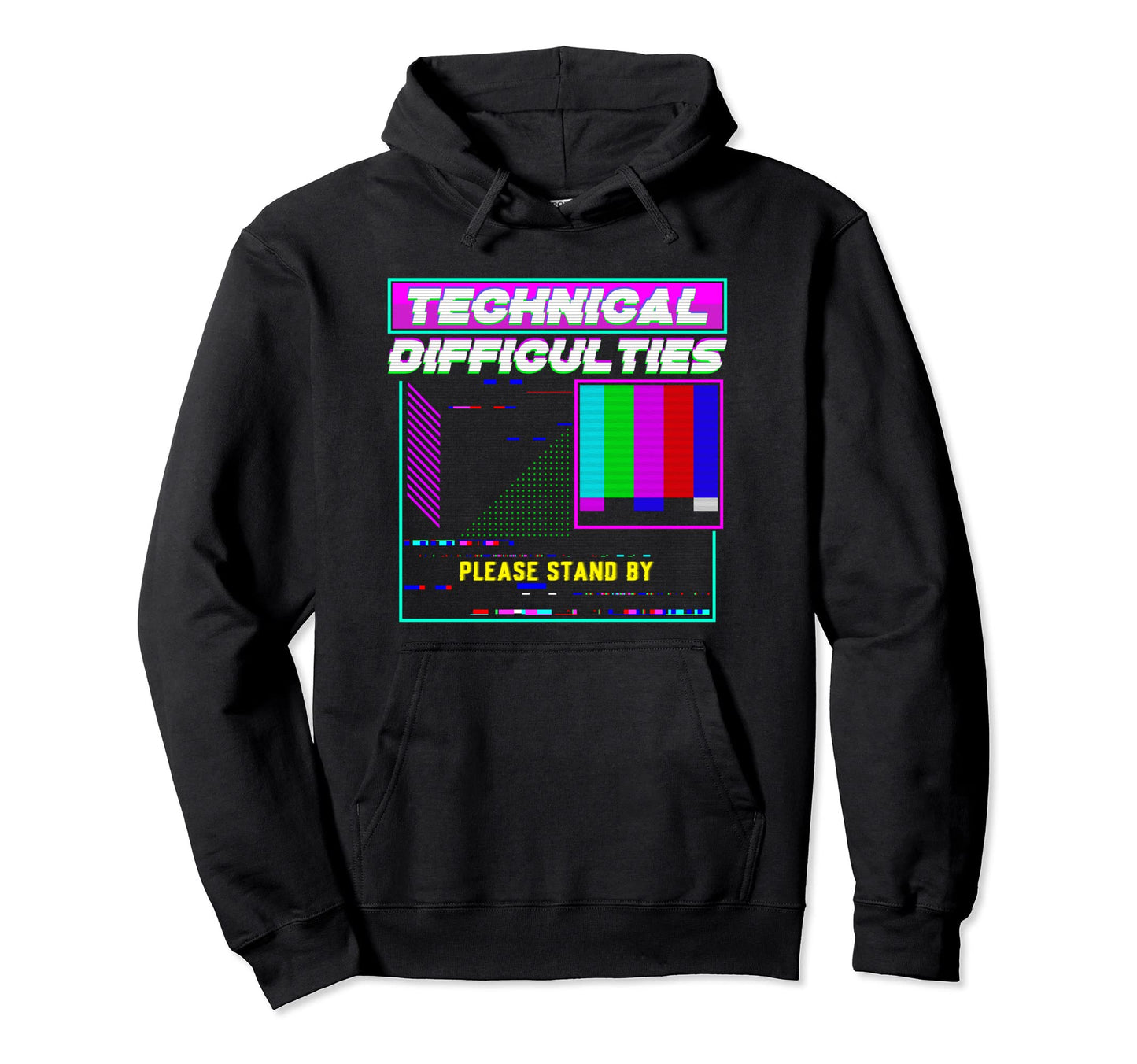 Technical Difficulties Tv Screen Hoodie - Custom Art Print for Adults - T-Shirt, Sweatshirt, Hoodie