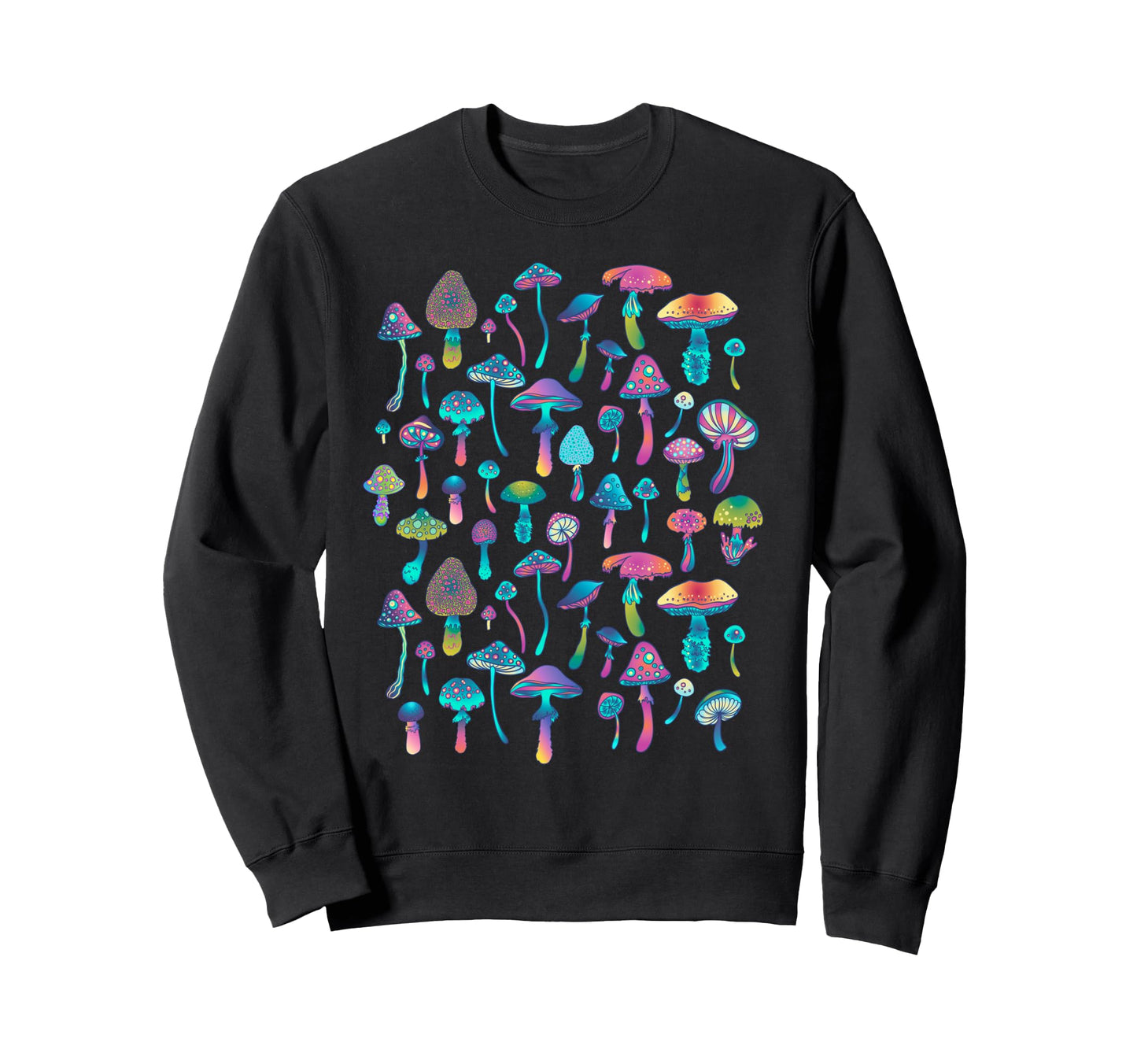 Mushroom Rainbow Mushrooms Sweatshirt - Fun Novelty Design Men Women - T-Shirt, Sweatshirt, Hoodie