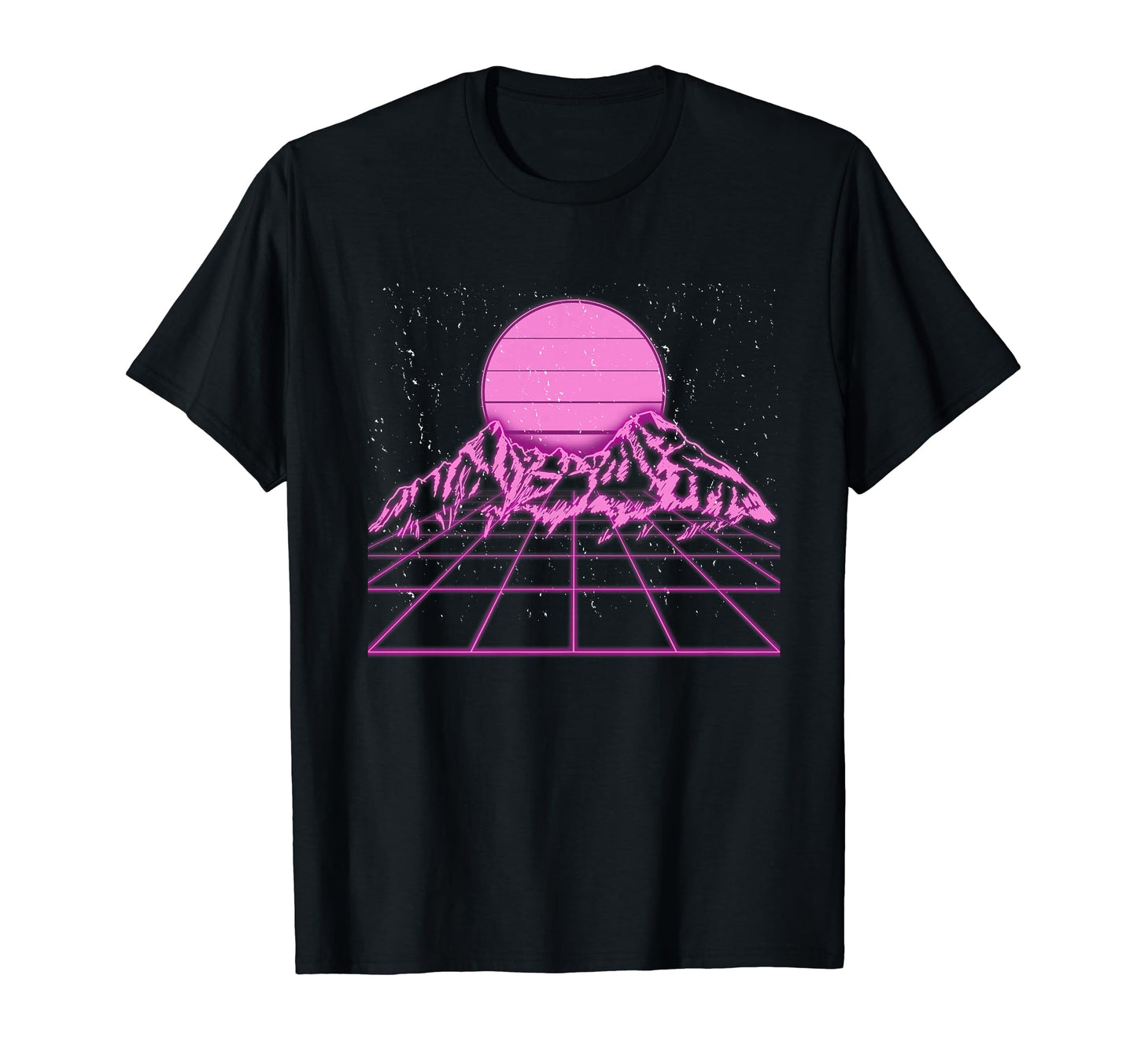 Synthwave Mountain Sunset Aesthetic T-Shirt - Streetwear Style for Adults - T-Shirt, Sweatshirt, Hoodie