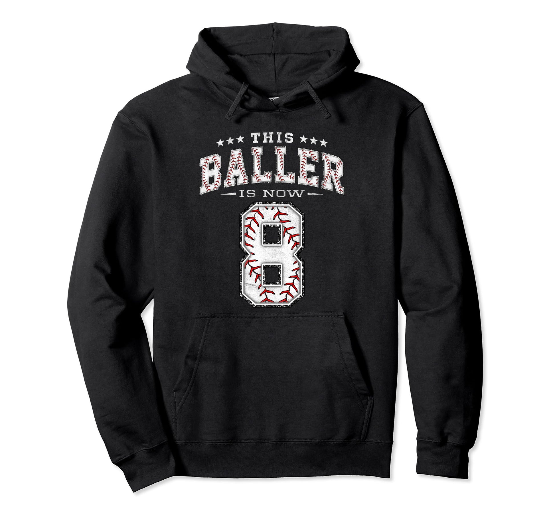 8 Years Old Birthday Baseball Theme Hoodie - Custom Art Print for Adults - T-Shirt, Sweatshirt, Hoodie