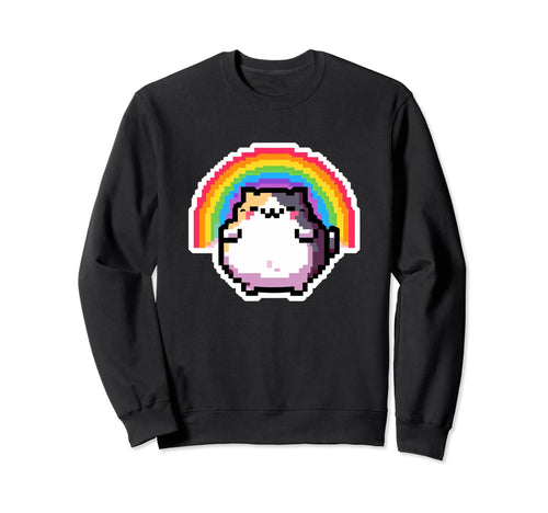 8Bit Pixel Cat And Rainbow Sweatshirt - Casual Everyday Wear Men Women - T-Shirt, Sweatshirt, Hoodie