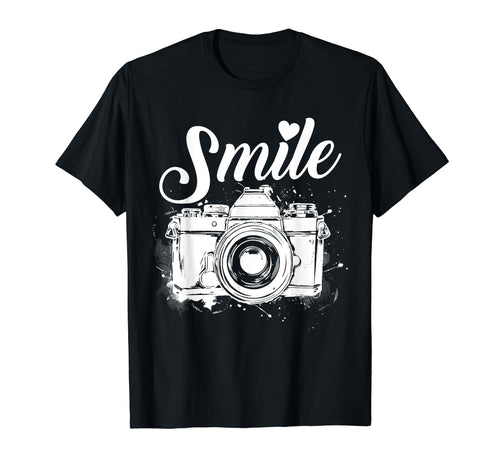 Photographer Smile Camera Funny T-Shirt - Unique Graphic Men Women - T-Shirt, Sweatshirt, Hoodie