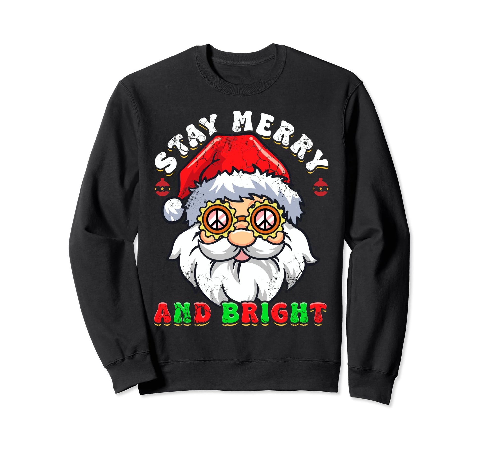 Hippie Holiday Santa Claus Sweatshirt - Casual Everyday Wear Men Women - T-Shirt, Sweatshirt, Hoodie