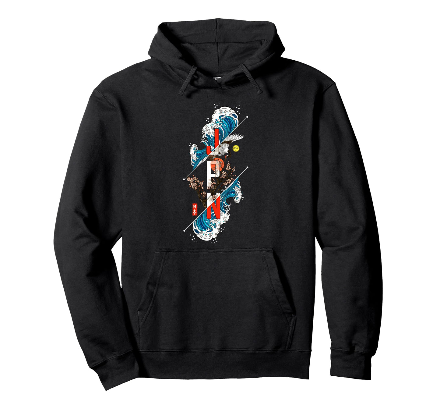 Japanese Cherry Blossom Hokusai 90S Hoodie - Minimalist Print Unisex - T-Shirt, Sweatshirt, Hoodie
