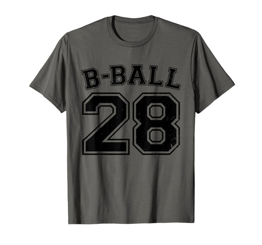 B Ball Basketball Player Number 28 T-Shirt - Aesthetic Graphic Men Women - T-Shirt, Sweatshirt, Hoodie