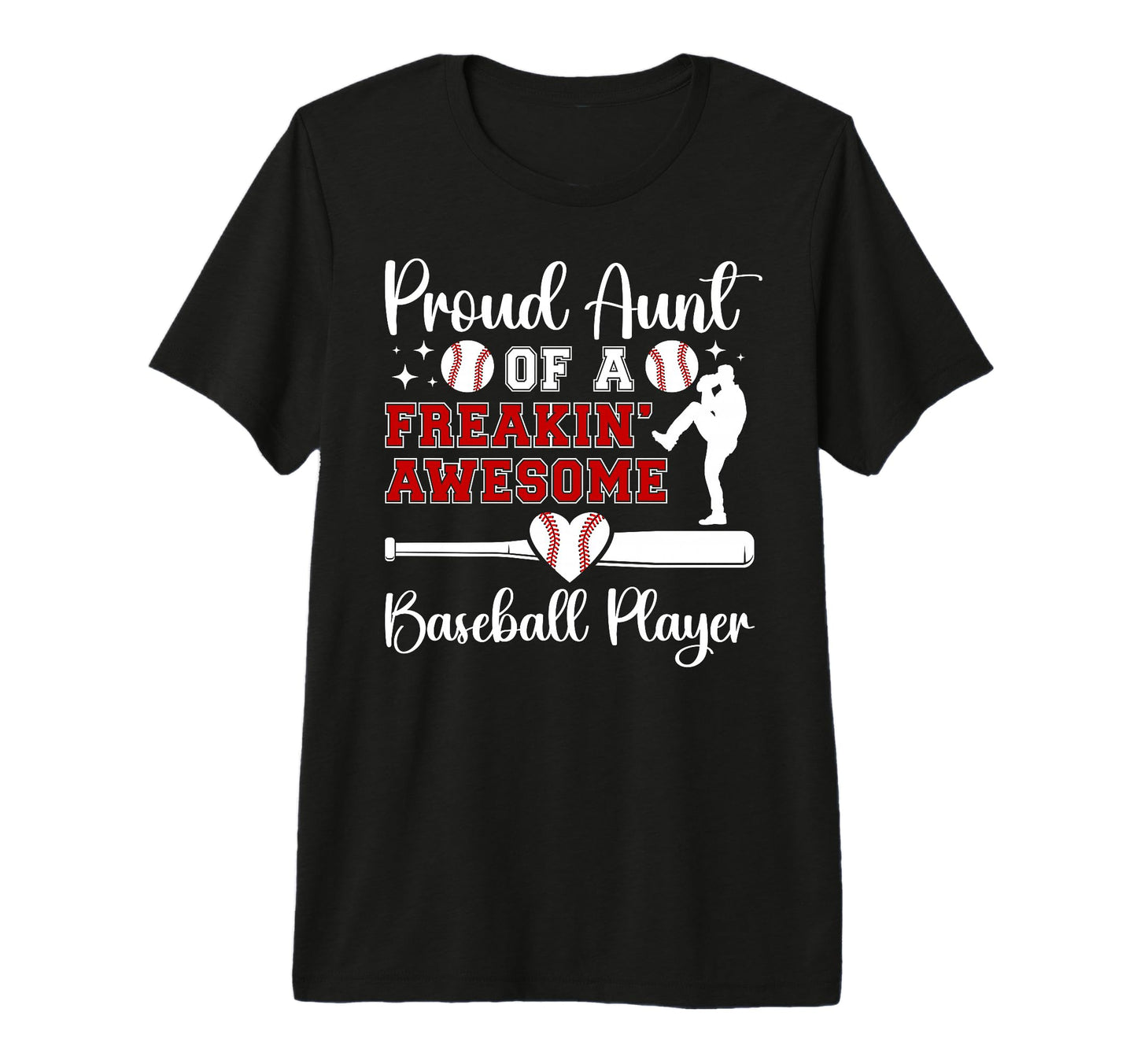 Proud Aunt Baseball Player Aunt Baseball T-Shirt - Trendy Graphic Unisex - T-Shirt, Sweatshirt, Hoodie