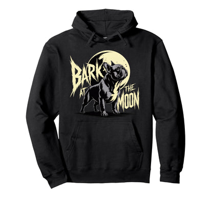 French Bulldog Bark Moon Comic Hoodie - Unique Graphic Men Women - T-Shirt, Sweatshirt, Hoodie