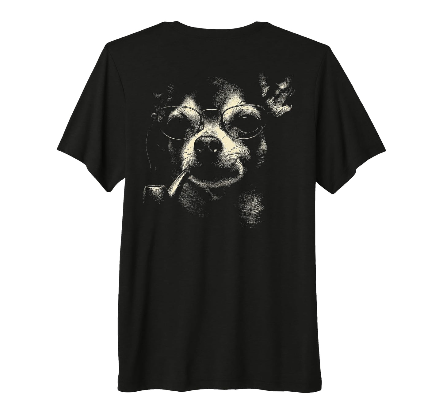 Chihuahua Smoking Pipe Glasses 90S T-Shirt - Aesthetic Graphic Men Women - T-Shirt, Sweatshirt, Hoodie