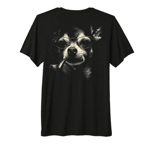 Chihuahua Smoking Pipe Glasses 90S T-Shirt - Aesthetic Graphic Men Women - T-Shirt, Sweatshirt, Hoodie
