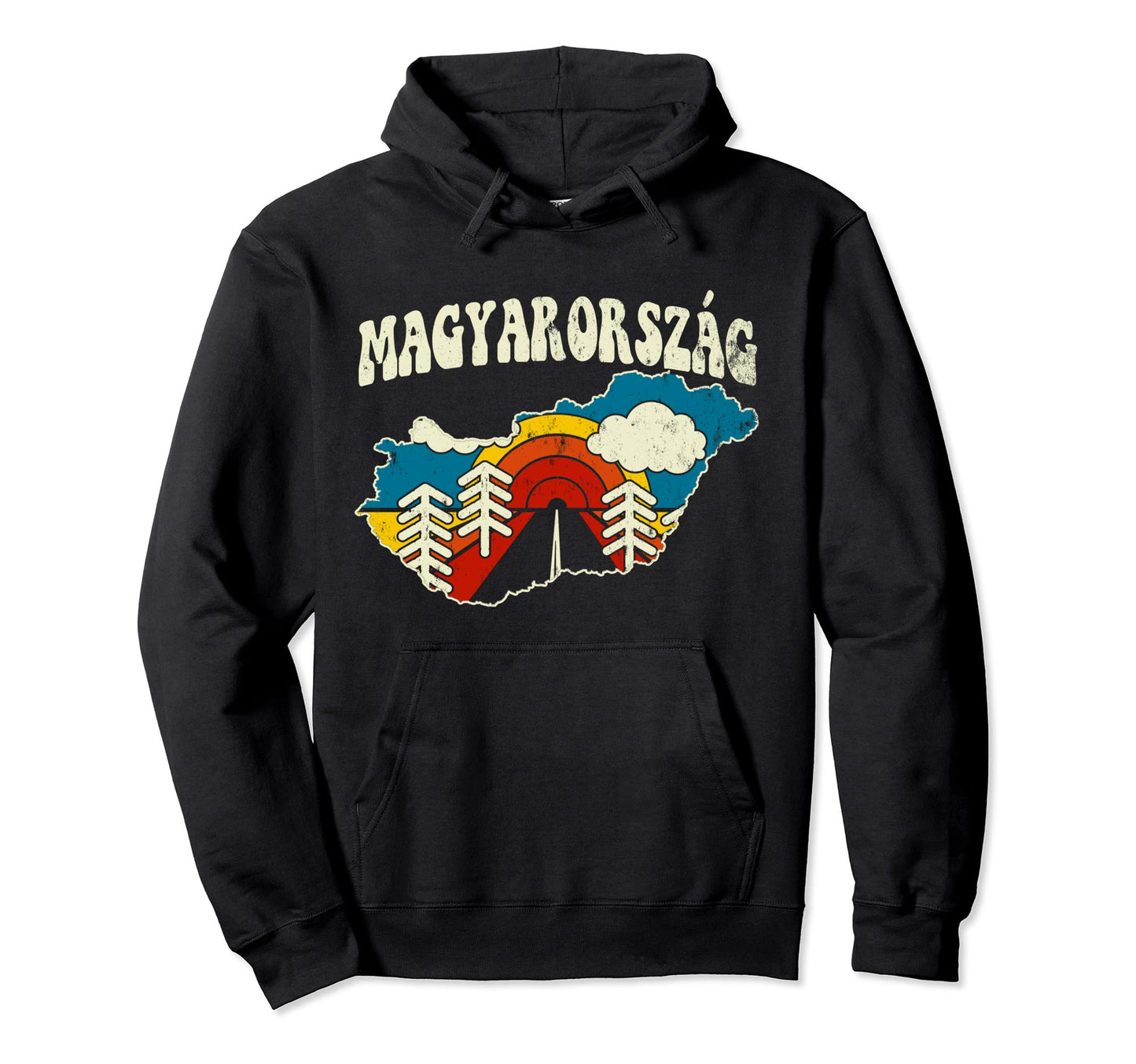 Hungary Hungarian Country Rainbow Hoodie - Casual Everyday Wear for Adults - T-Shirt, Sweatshirt, Hoodie
