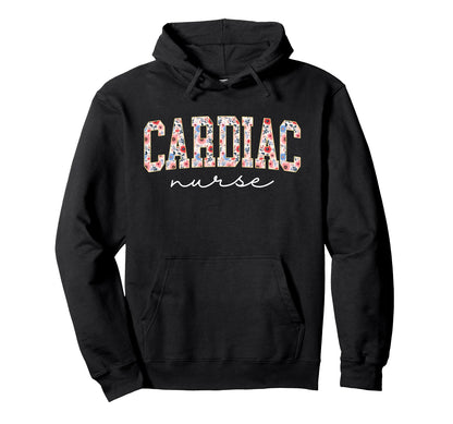 Boho Floral Cardiac Nurse Cardiac Nurse Hoodie - Streetwear Style Unisex - T-Shirt, Sweatshirt, Hoodie