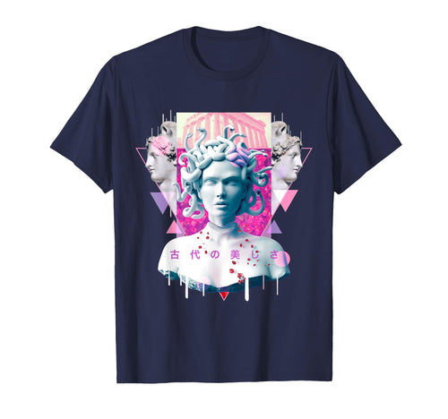 Vaporwave Medusa Statue Aesthetic T-Shirt - Unique Graphic for Adults - T-Shirt, Sweatshirt, Hoodie
