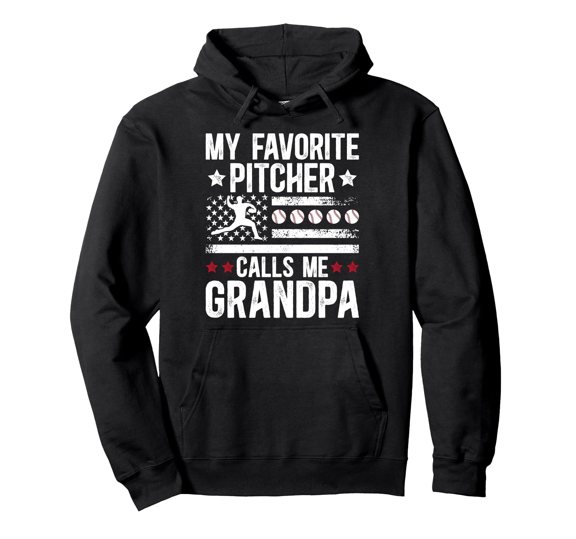 My Favorite Baseball Pitcher Grandpa Hoodie - Custom Art Print for Adults - T-Shirt, Sweatshirt, Hoodie