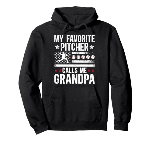 My Favorite Baseball Pitcher Grandpa Hoodie - Custom Art Print for Adults - T-Shirt, Sweatshirt, Hoodie