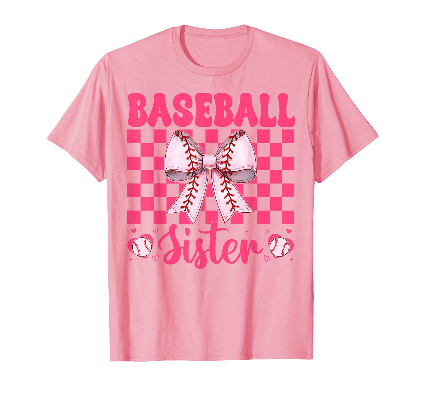 Baseball Sister Baseball Coquette Bow T-Shirt - Trendy Graphic Men Women - T-Shirt, Sweatshirt, Hoodie