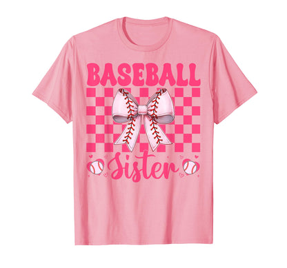 Baseball Sister Baseball Coquette Bow T-Shirt - Trendy Graphic Men Women - T-Shirt, Sweatshirt, Hoodie