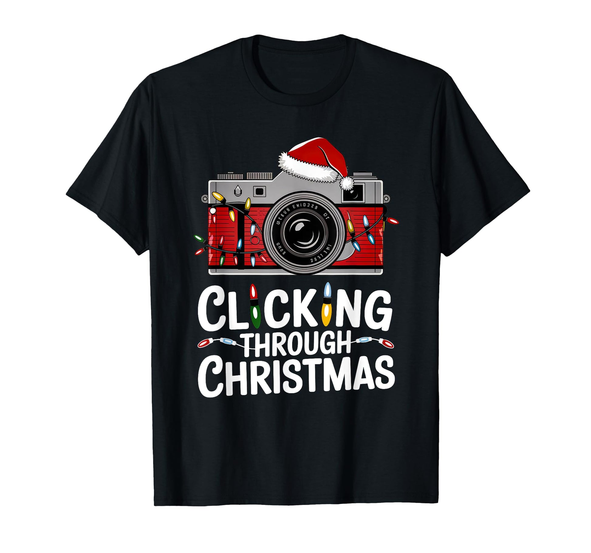 Clicking Through Camera Holiday Light T-Shirt - Custom Art Print Unisex - T-Shirt, Sweatshirt, Hoodie