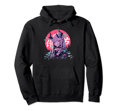 Goth Grunge Demon Anime Waifu Horror Alt Hoodie - Aesthetic Graphic Unisex - T-Shirt, Sweatshirt, Hoodie