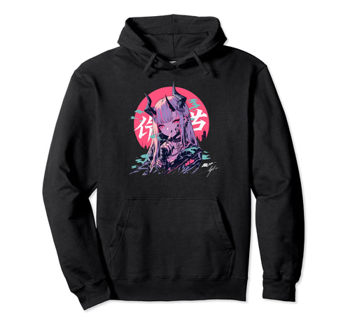 Goth Grunge Demon Anime Waifu Horror Alt Hoodie - Aesthetic Graphic Unisex - T-Shirt, Sweatshirt, Hoodie