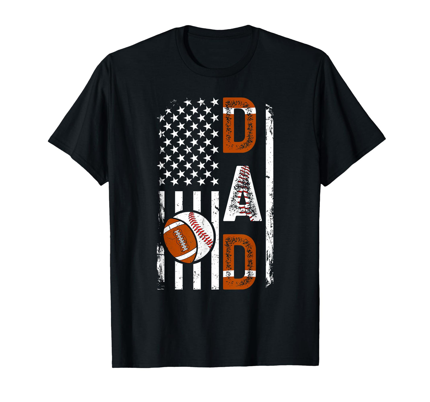 Baseball Football Dad Us Flag T-Shirt - Streetwear Style for Adults - T-Shirt, Sweatshirt, Hoodie