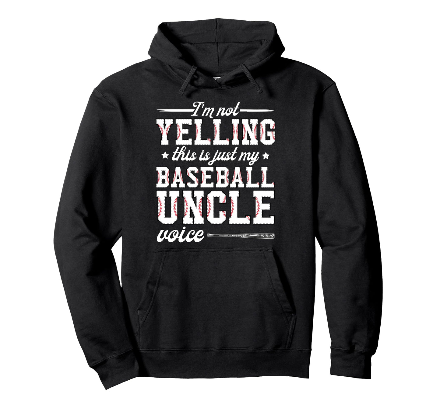 My Baseball Uncle Voice Uncle Hoodie - Fun Novelty Design for Adults - T-Shirt, Sweatshirt, Hoodie