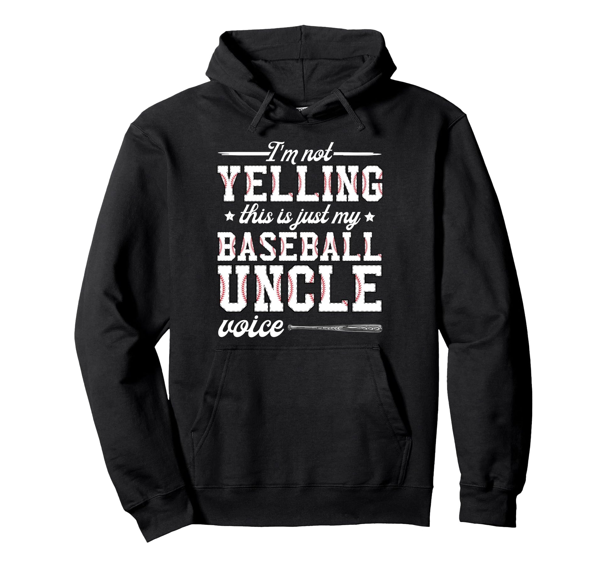 My Baseball Uncle Voice Uncle Hoodie - Fun Novelty Design for Adults - T-Shirt, Sweatshirt, Hoodie