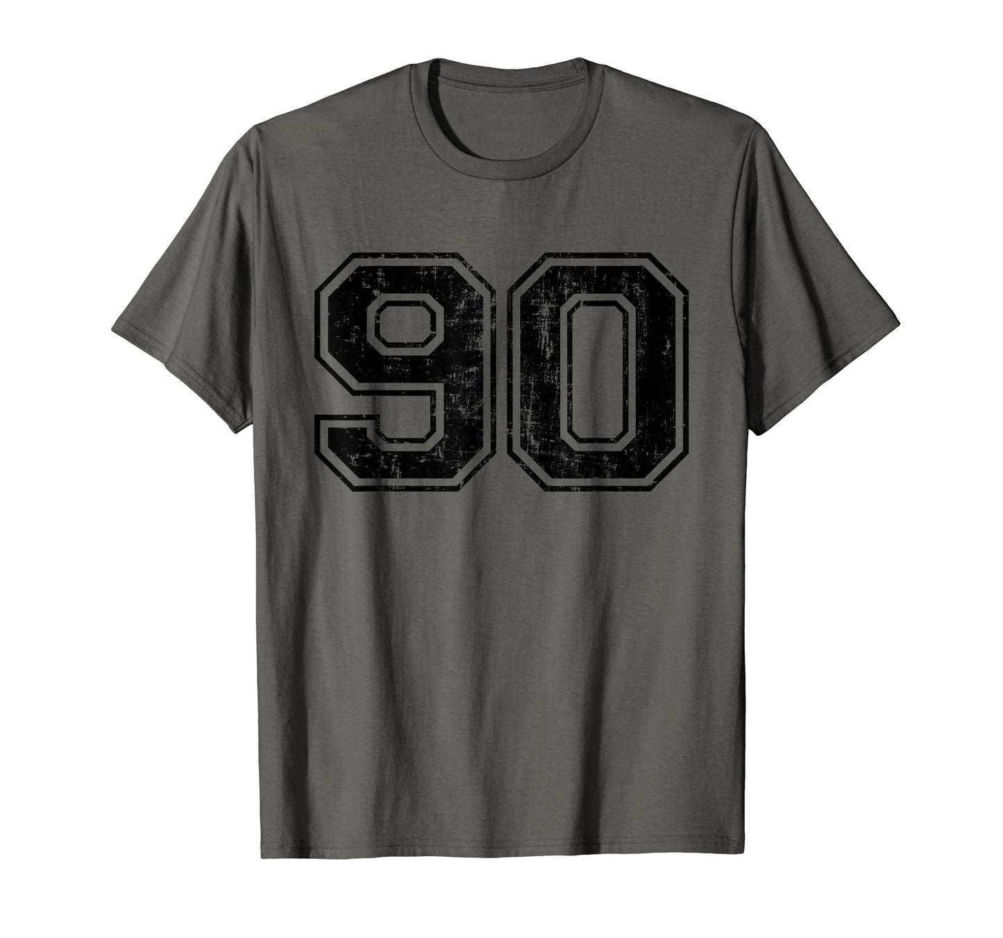 Number 90 Varsity Distressed Sport Team T-Shirt - Graphic Print Unisex - T-Shirt, Sweatshirt, Hoodie