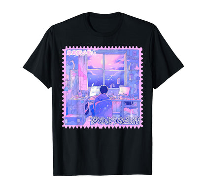 Anime Bedroom Vaporwave Japanese T-Shirt - Fun Novelty Design Unisex - T-Shirt, Sweatshirt, Hoodie