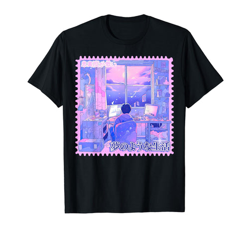 Anime Bedroom Vaporwave Japanese T-Shirt - Fun Novelty Design Unisex - T-Shirt, Sweatshirt, Hoodie