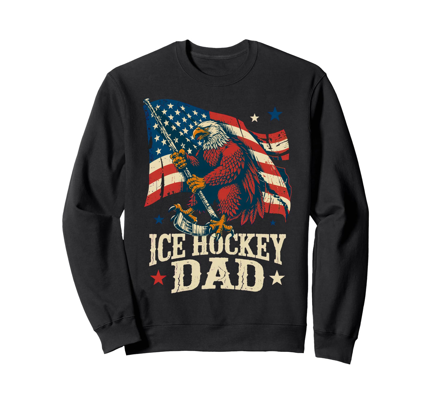 Ice Hockey American Flag Ice Sweatshirt - Streetwear Style Men Women - T-Shirt, Sweatshirt, Hoodie