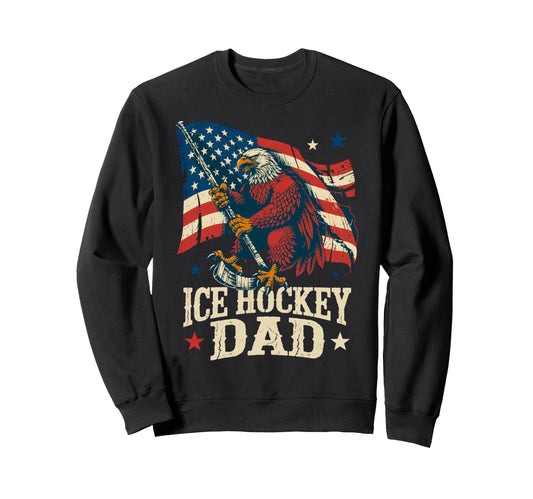 Ice Hockey American Flag Ice Sweatshirt - Streetwear Style Men Women - T-Shirt, Sweatshirt, Hoodie